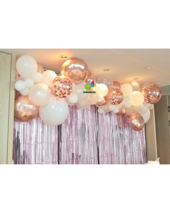 Organic Balloon Garland with Foil Curtain (2m)